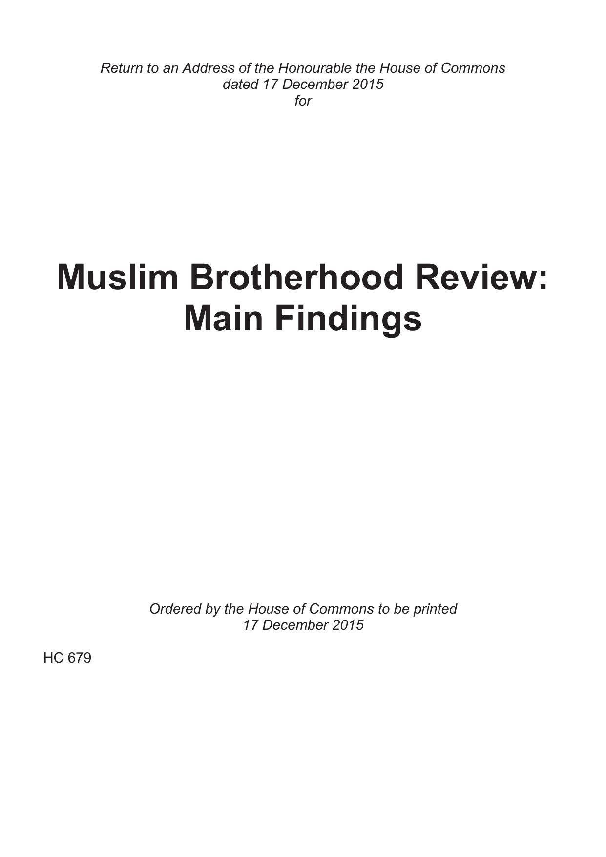 Muslim Brotherhood Review: Main Findings