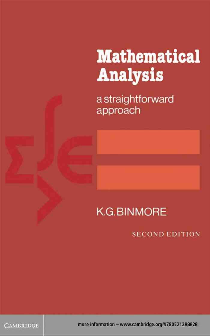 Mathematical Analysis: A Straightforward Approach