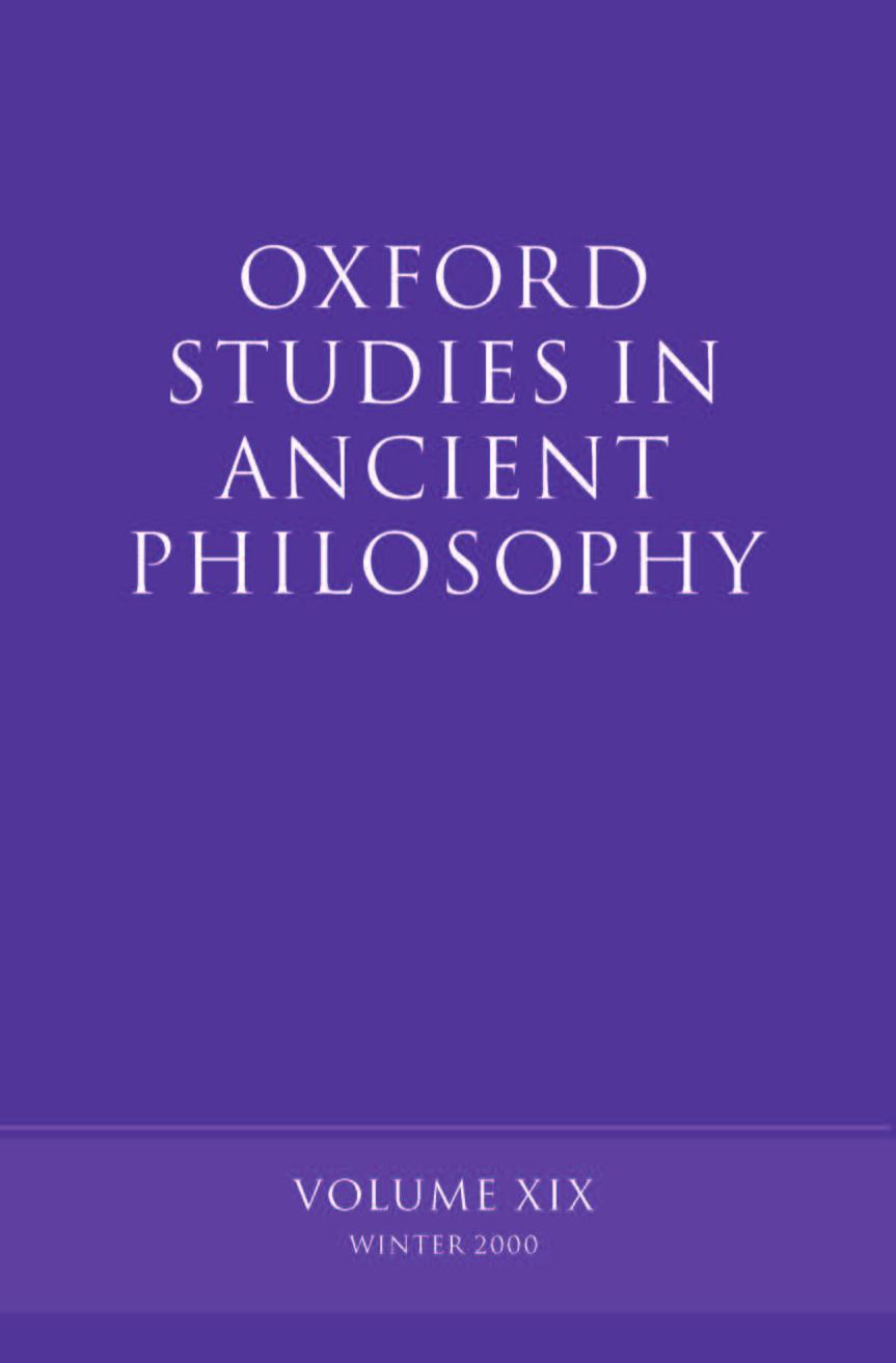 Oxford Studies in Ancient Philosophy - Volume 19