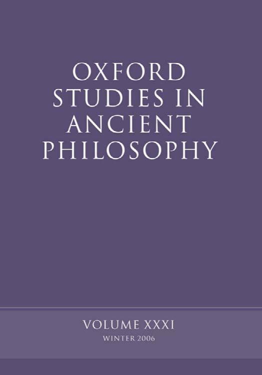 Oxford Studies in Ancient Philosophy - Volume 31
