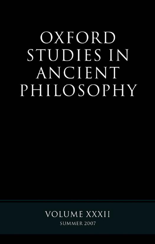 Oxford Studies in Ancient Philosophy - Volume 32