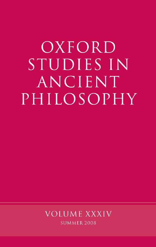 Oxford Studies in Ancient Philosophy - Volume 34