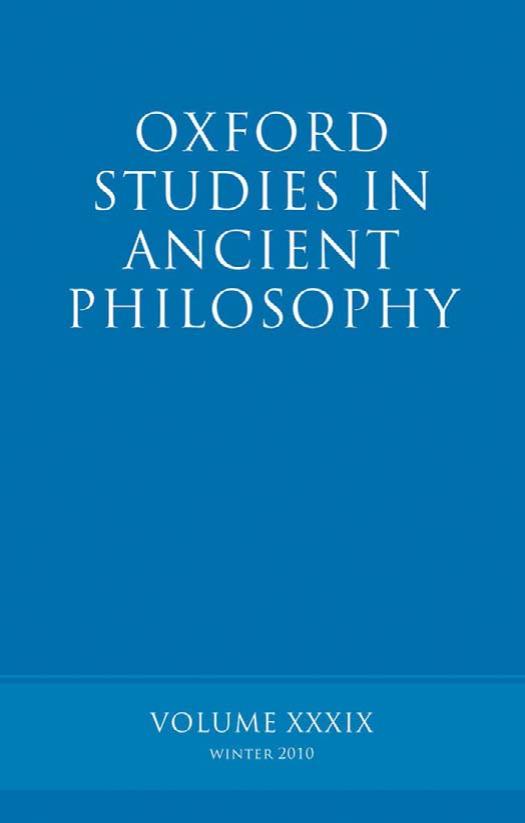 Oxford Studies in Ancient Philosophy - Volume 39