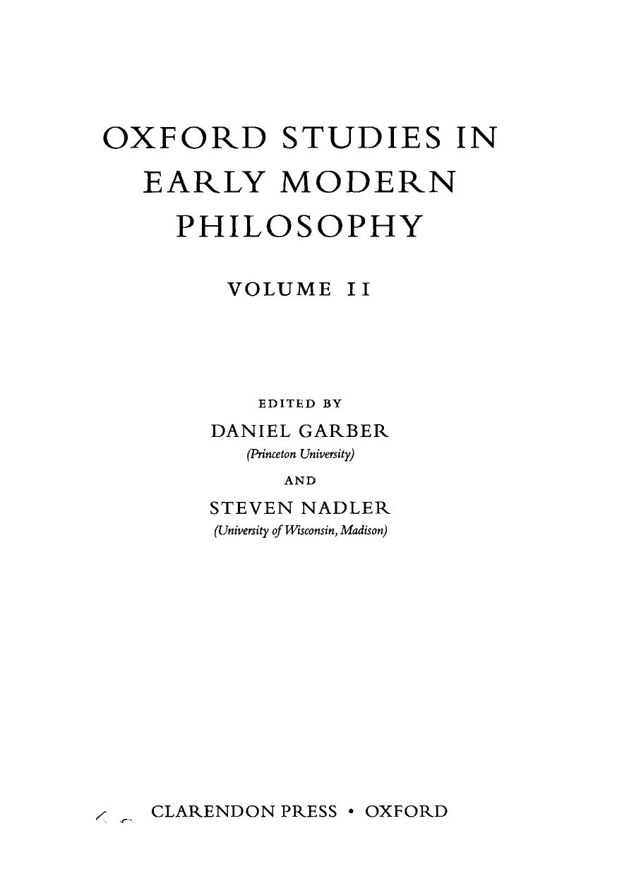 Oxford Studies in Early Modern Philosophy - Volume 2