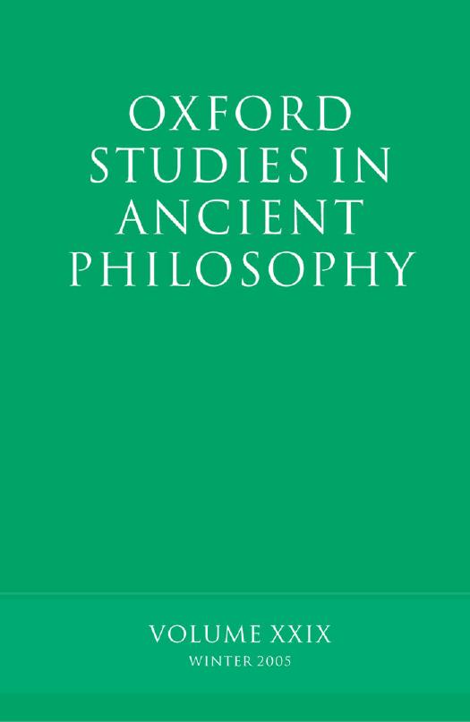 Oxford studies in ancient philosophy - Volume 30