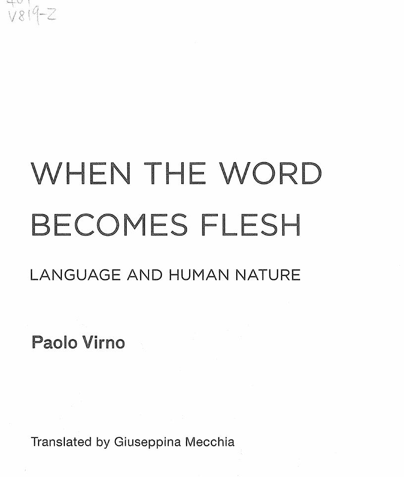 When the Word Becomes Flesh: Language and Human Nature