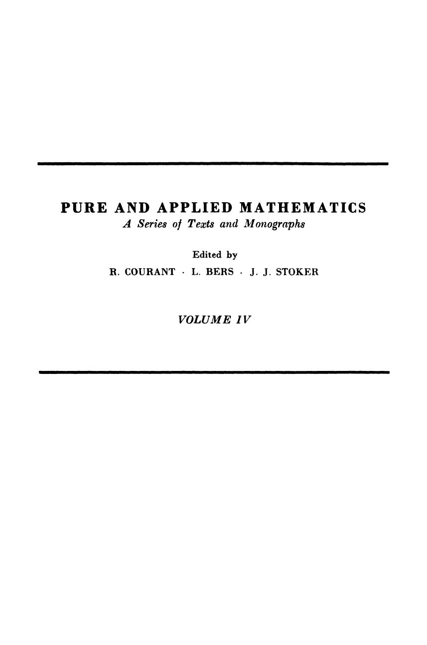 Water Waves The Mathematical Theory with Applications - Volume 4