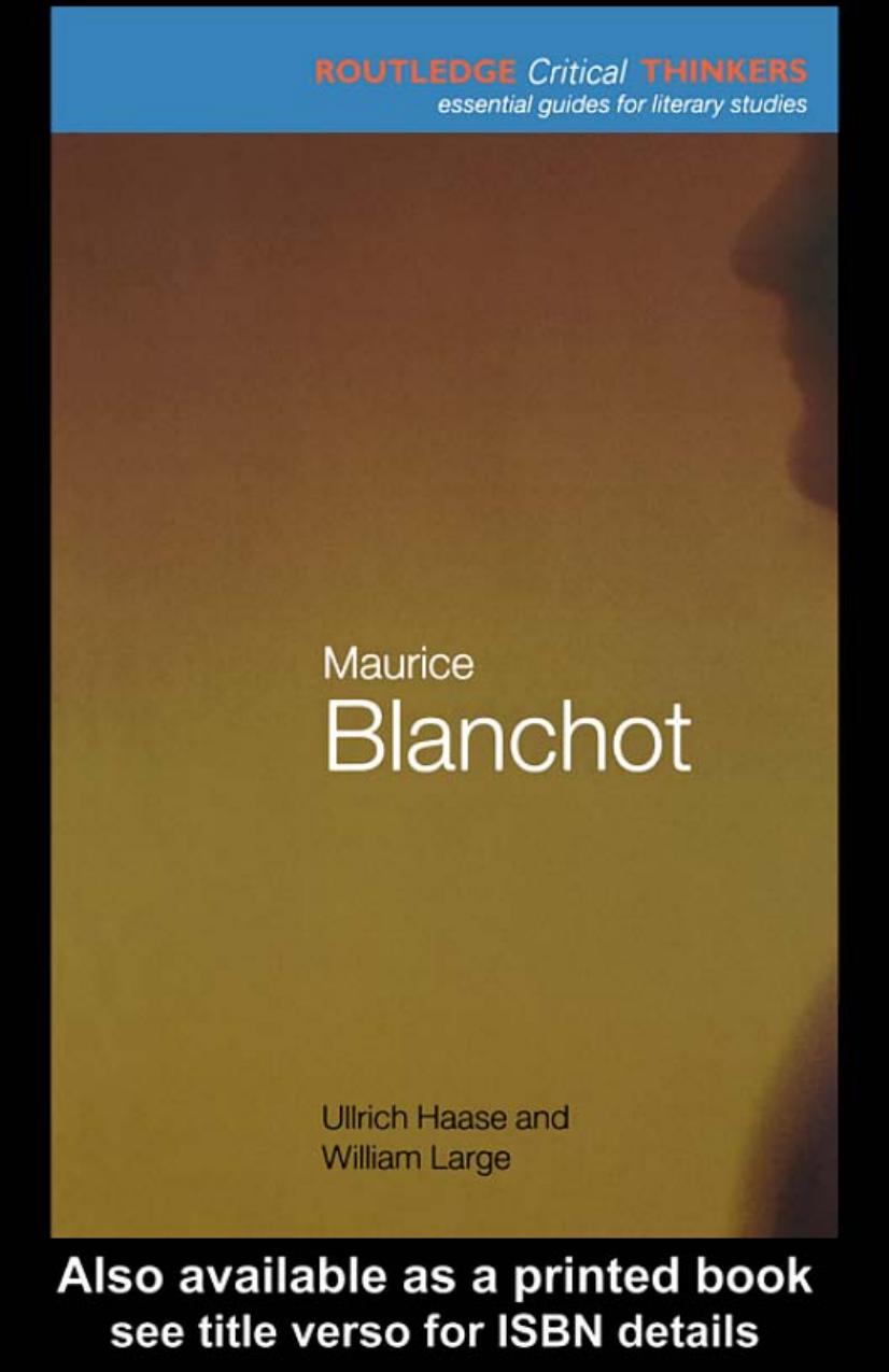 MAURICE BLANCHOT