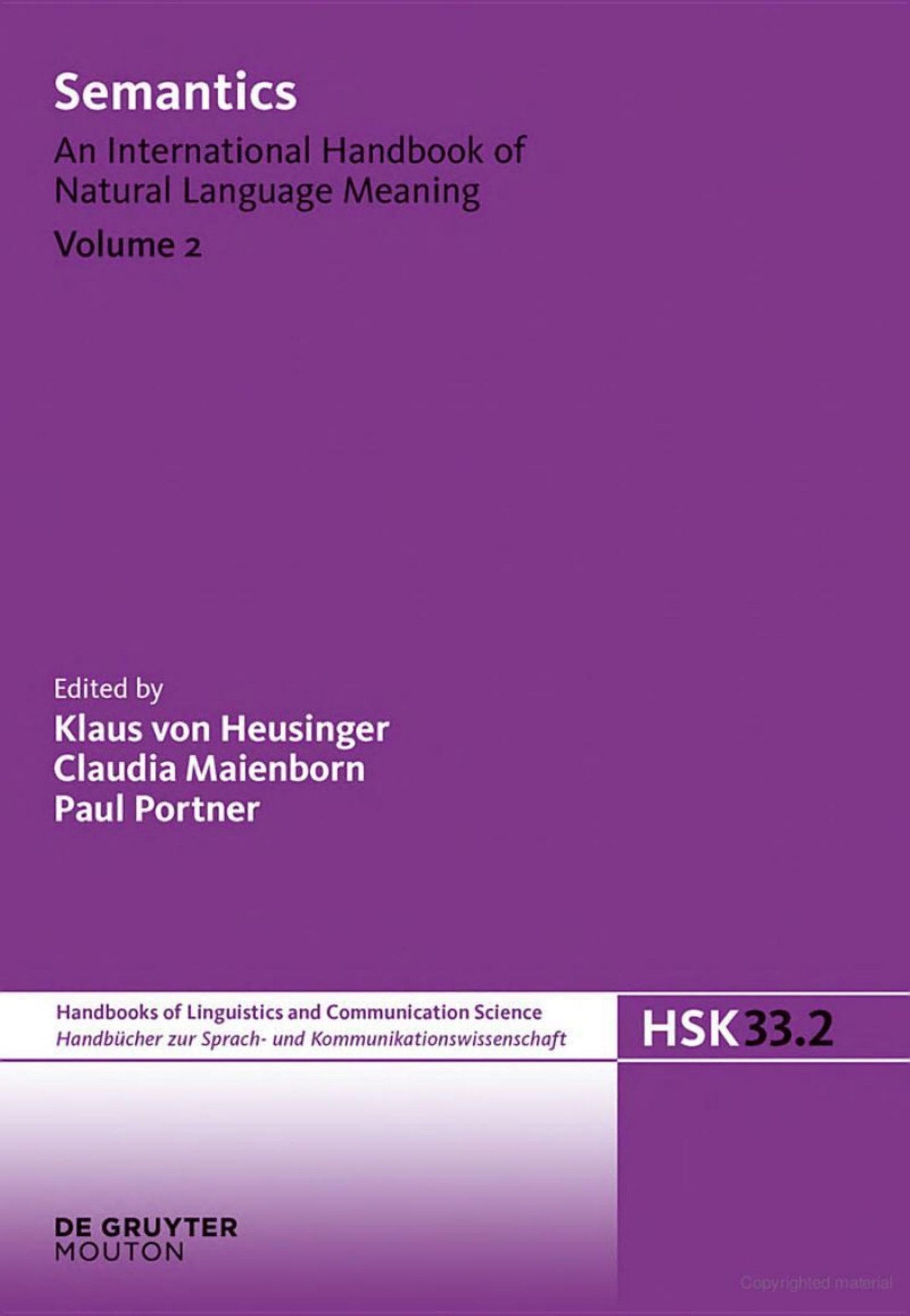 Semantics: An International Handbook of Natural Language Meaning - Volume 2