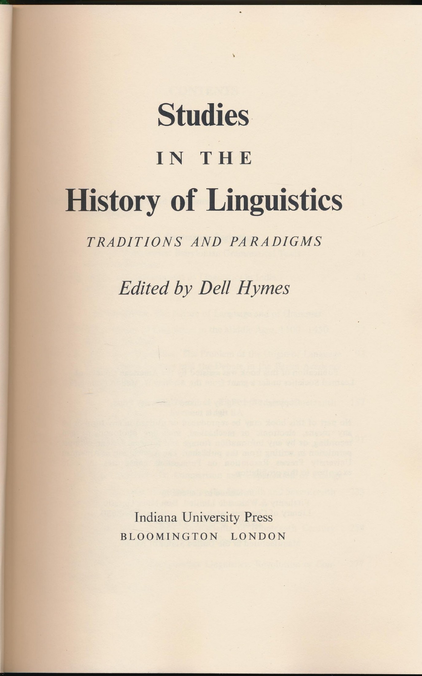 Studies in the History of Linguistics: Traditions and Paradigms