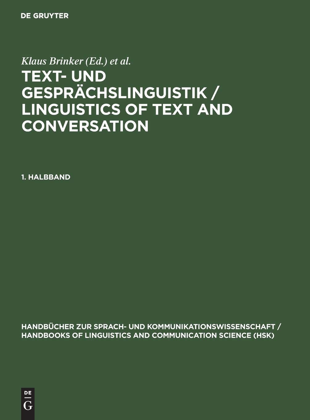 Linguistics of Text and Conversation: An International Handbook of Contempory Research, Anglais