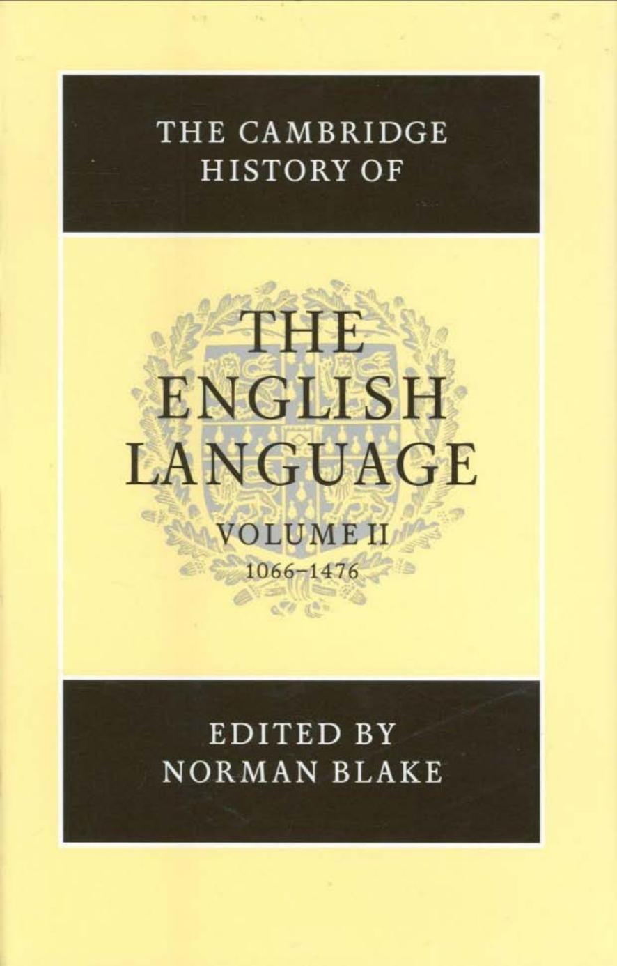 The Cambridge History of the English Language - Volume 2