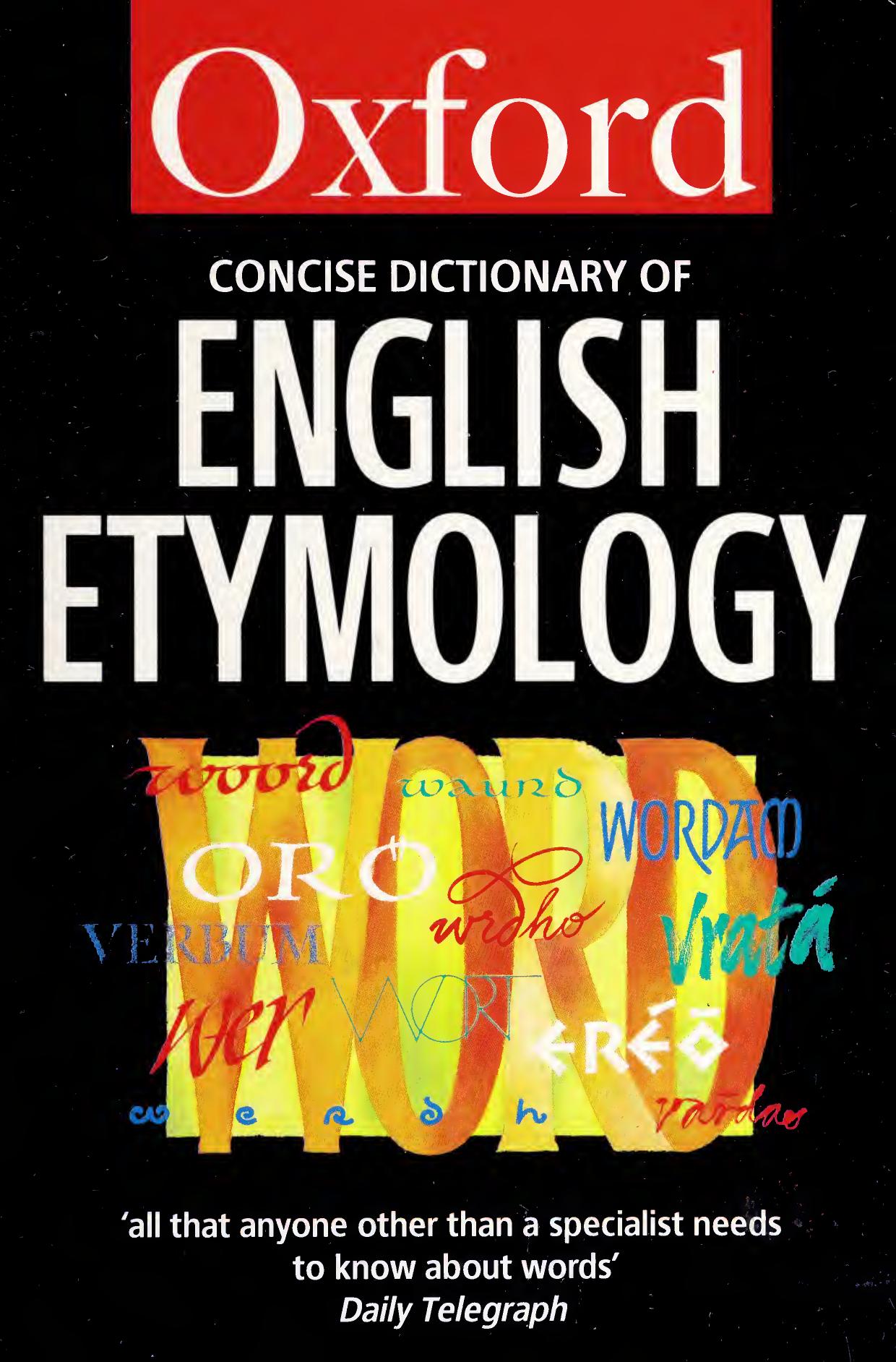 The concise Oxford dictionary of English etymology [electronic resource]