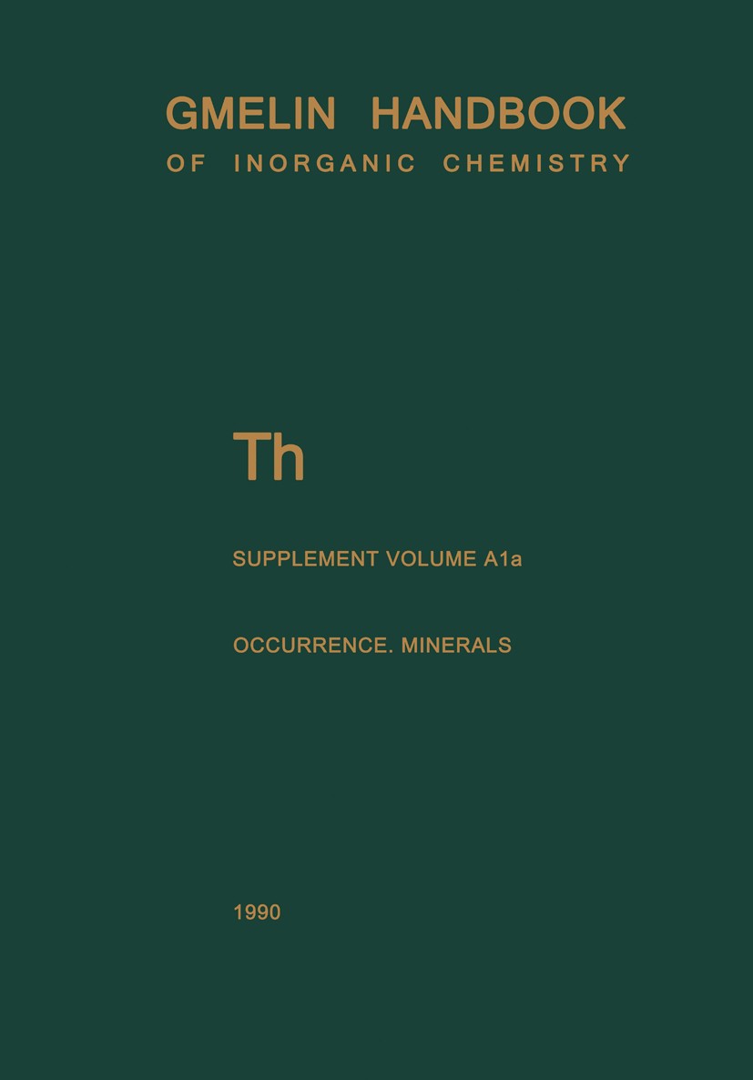 Th Thorium: Natural Occurrence. Minerals (Excluding Silicates)