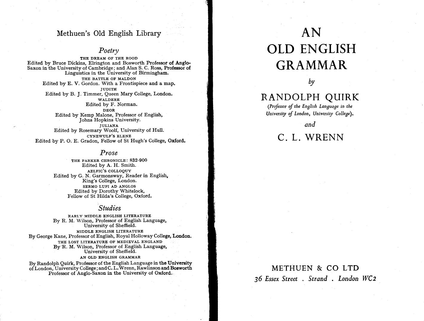 An Old English Grammar 2nd ed.