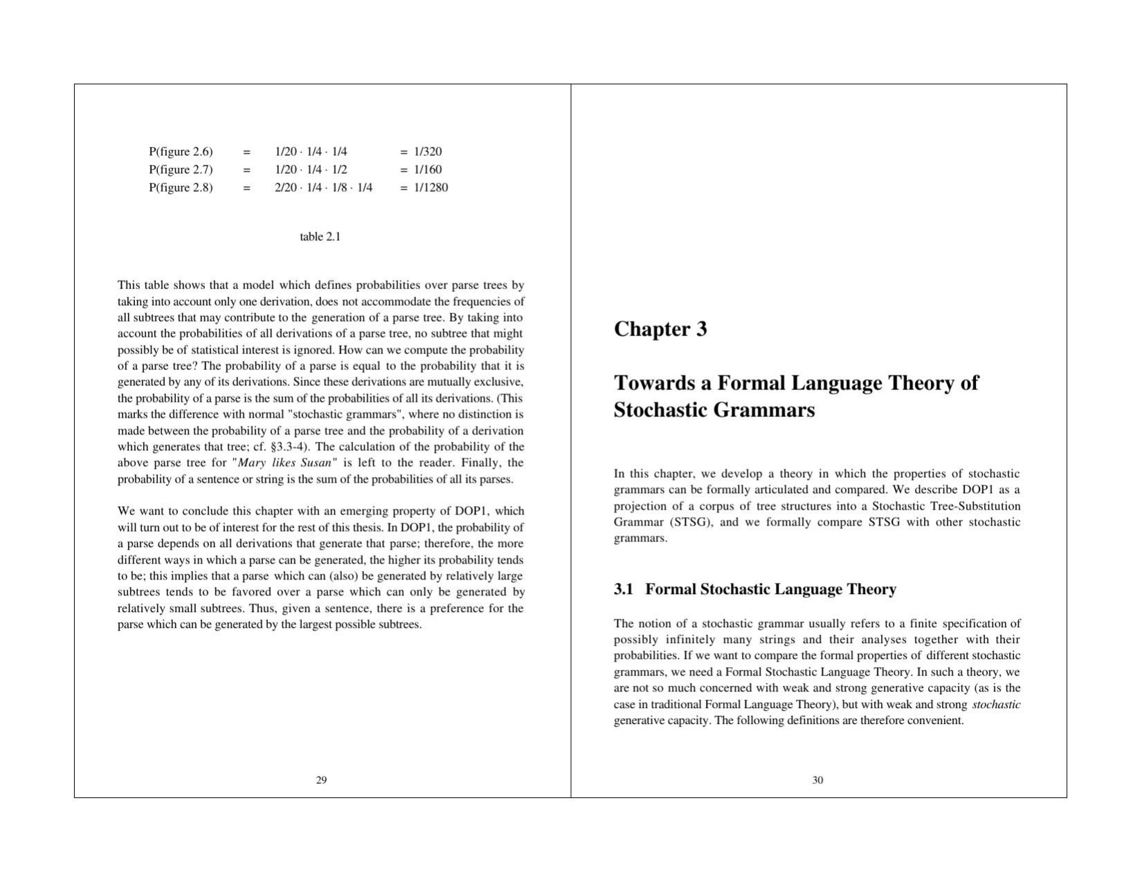 Towards a Formal Language Theory of  Stochastic Grammars - Chapter 3