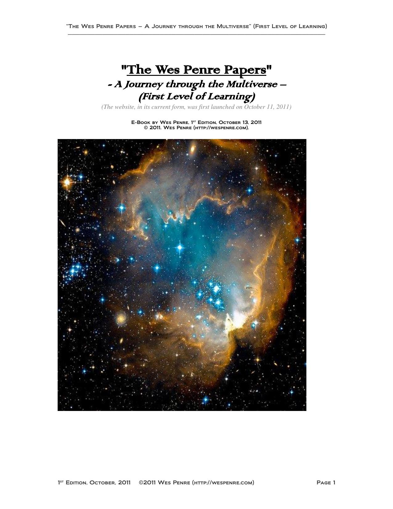 The Wes Penre Papers - A Journey through the Multiverse (First Level of Learning)