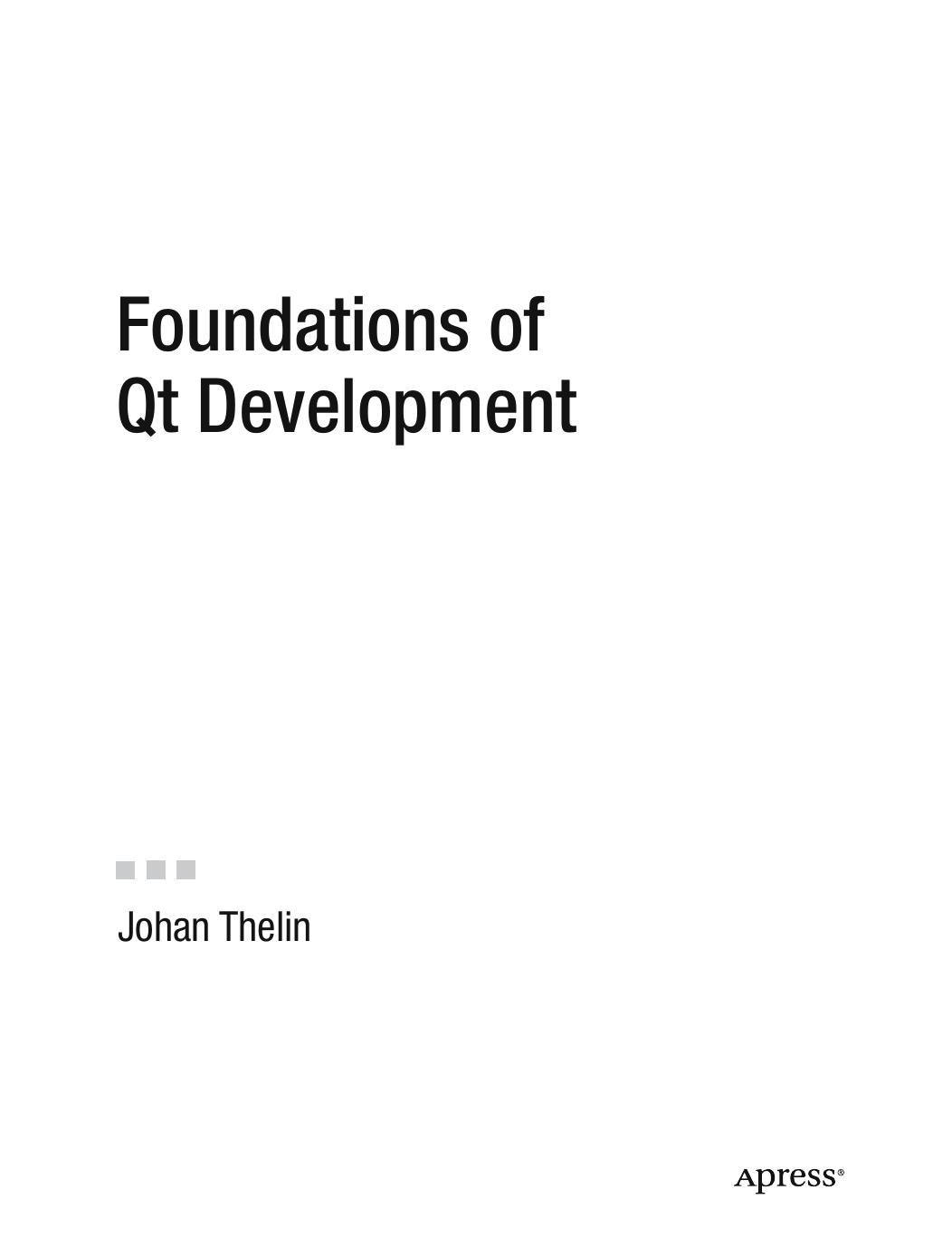 APress Foundations of QT Development