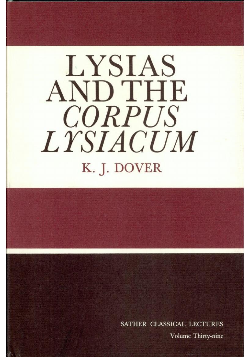 Lysias and the Corpus Lysiacum