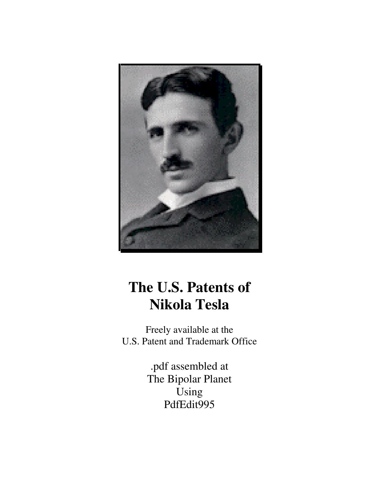 The U.S. Patents of Nikola Tesla