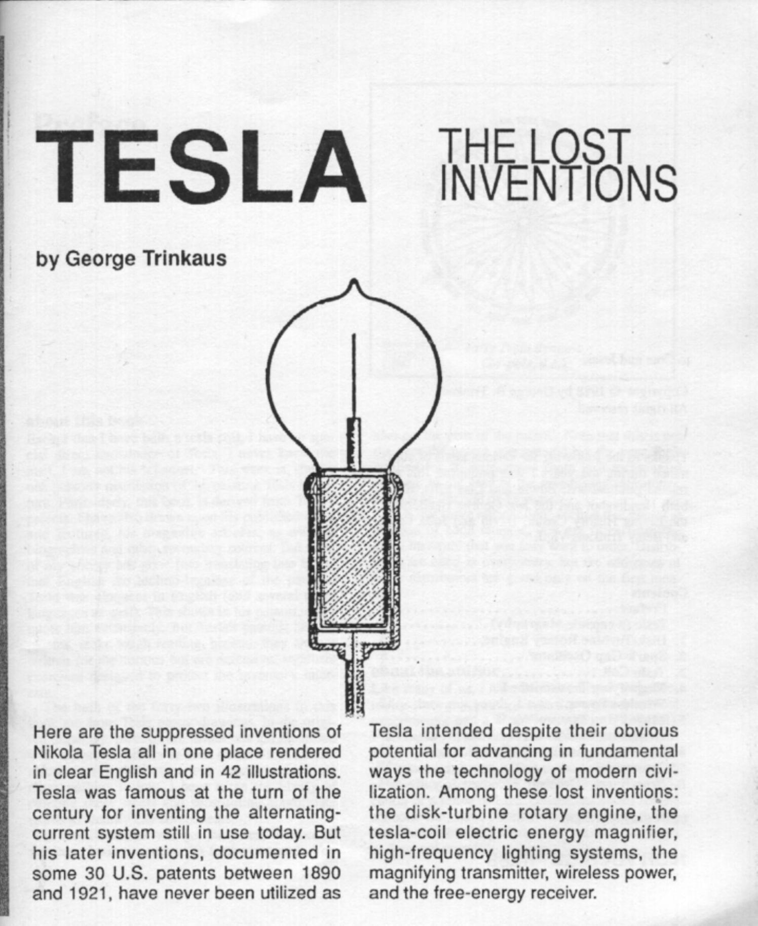 Tesla Technology: Lost Inventions, Radio Tesla, Tesla Coil Combined, Expanded, Enriched