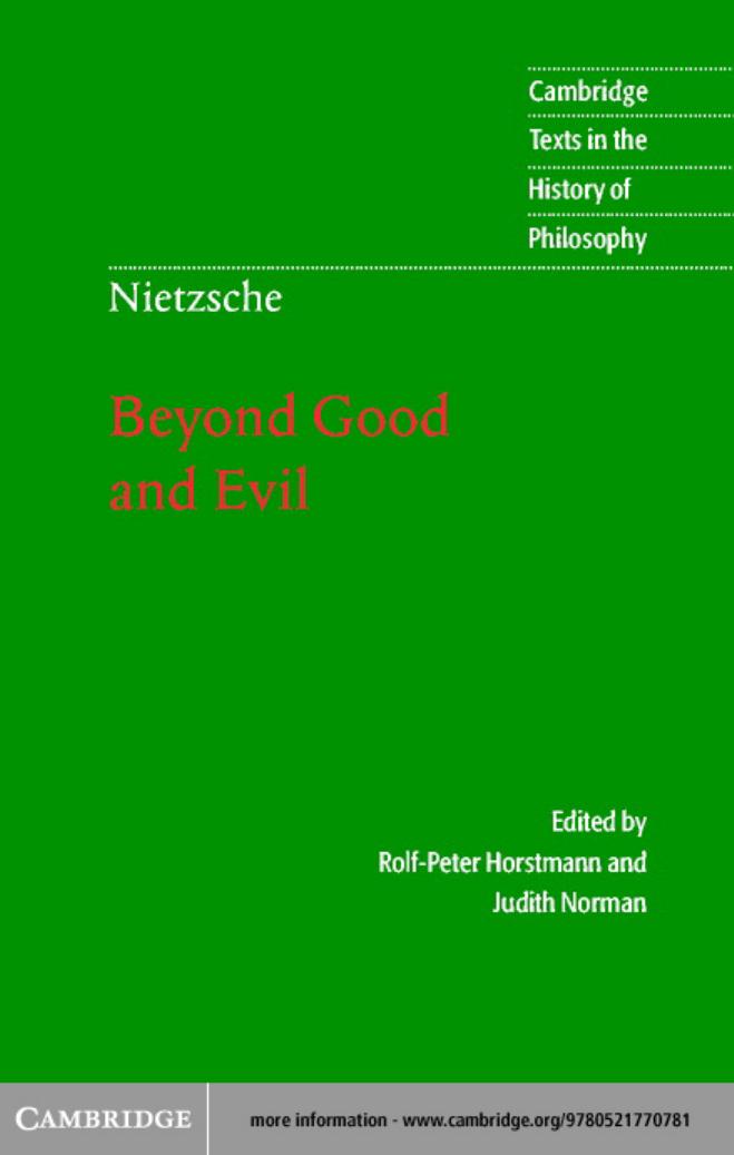 Nietzsche: Beyond Good and Evil: Prelude to a Philosophy of the Future