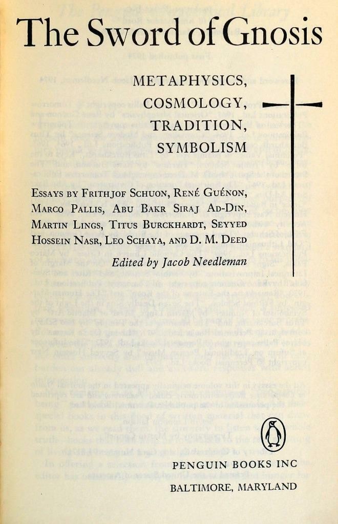 The Sword of Gnosis: Metaphysics, Cosmology, Tradition, Symbolism
