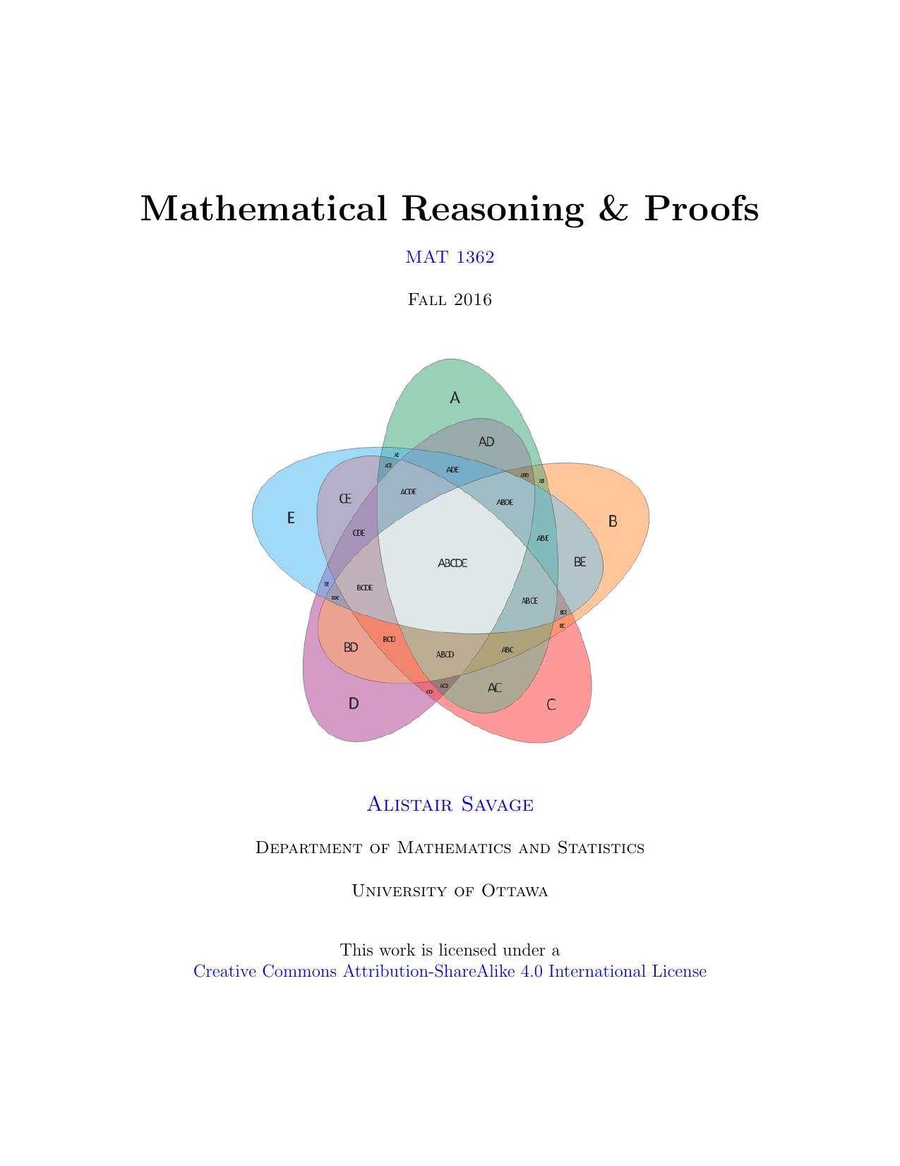 Mathematical Reasoning Proofs [Lecture notes]