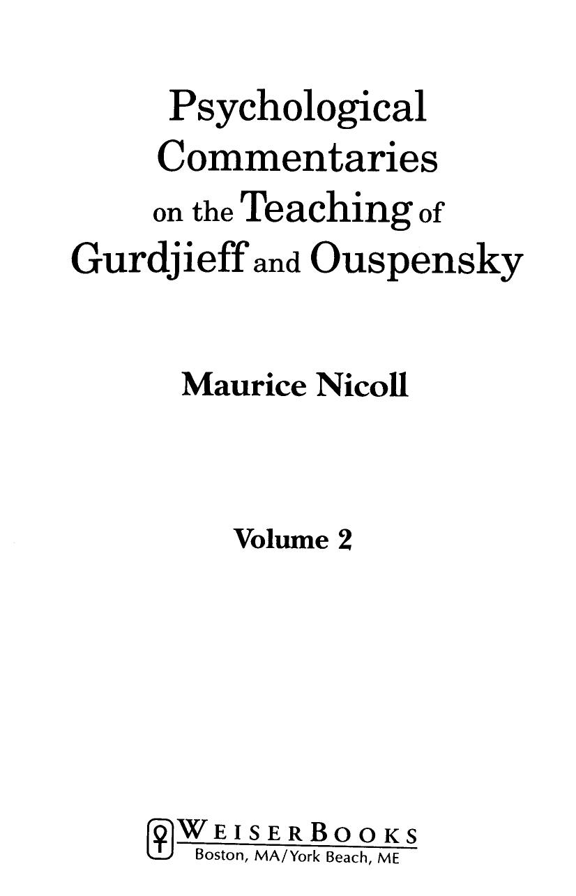 Psychological Commentaries on the Teaching of Gurdjieff and Ouspensky - Volume 2