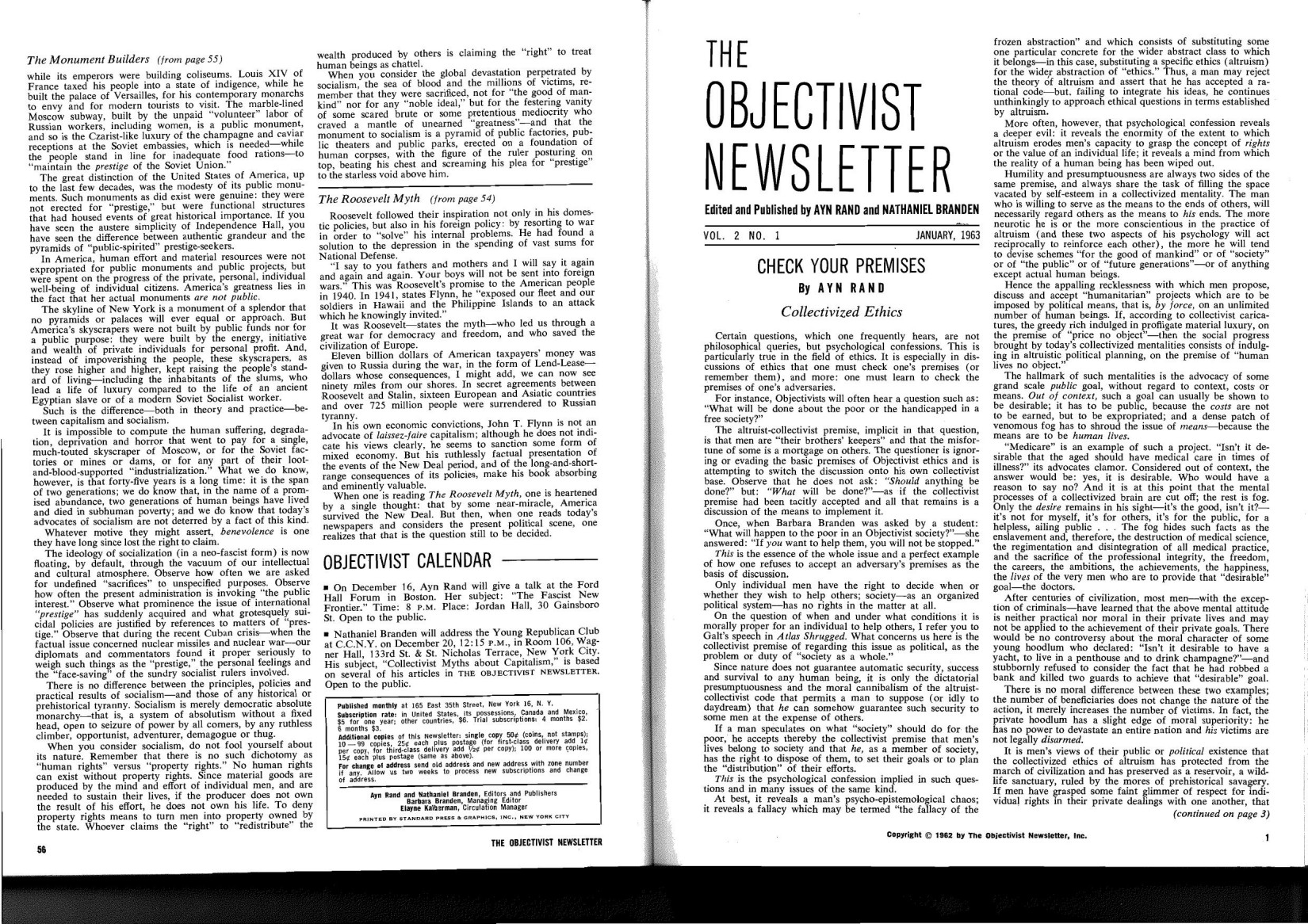 Objectivist Newsletter, Volume 2, 1963