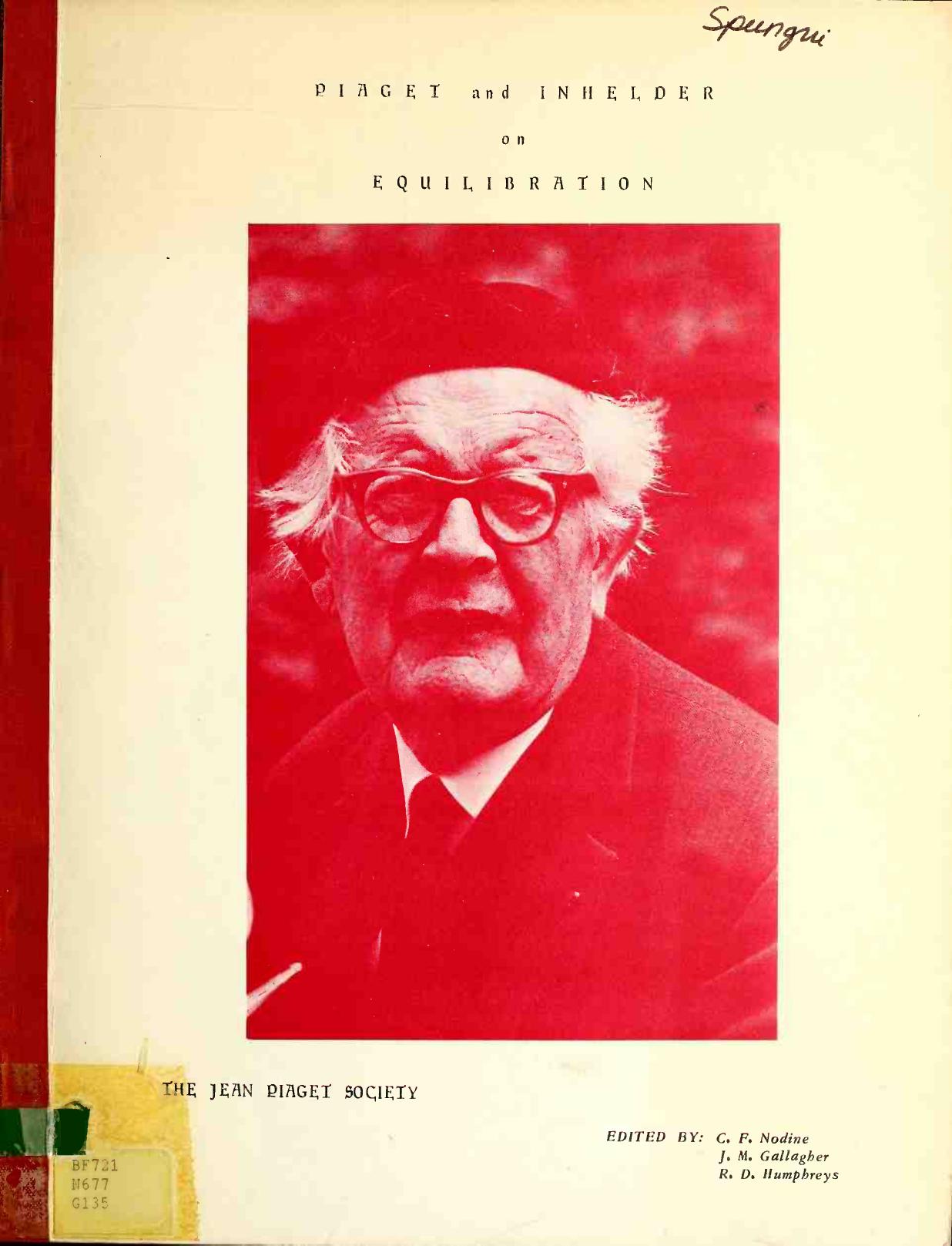 Piaget and Inhelder: On Equilibration