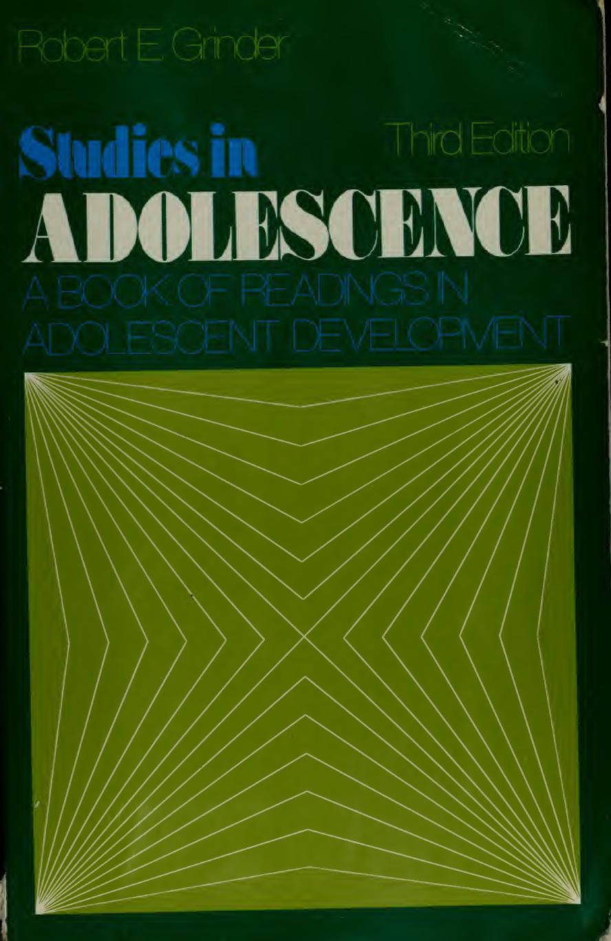 Studies in Adolescence: A Book of Readings in Adolescent Development