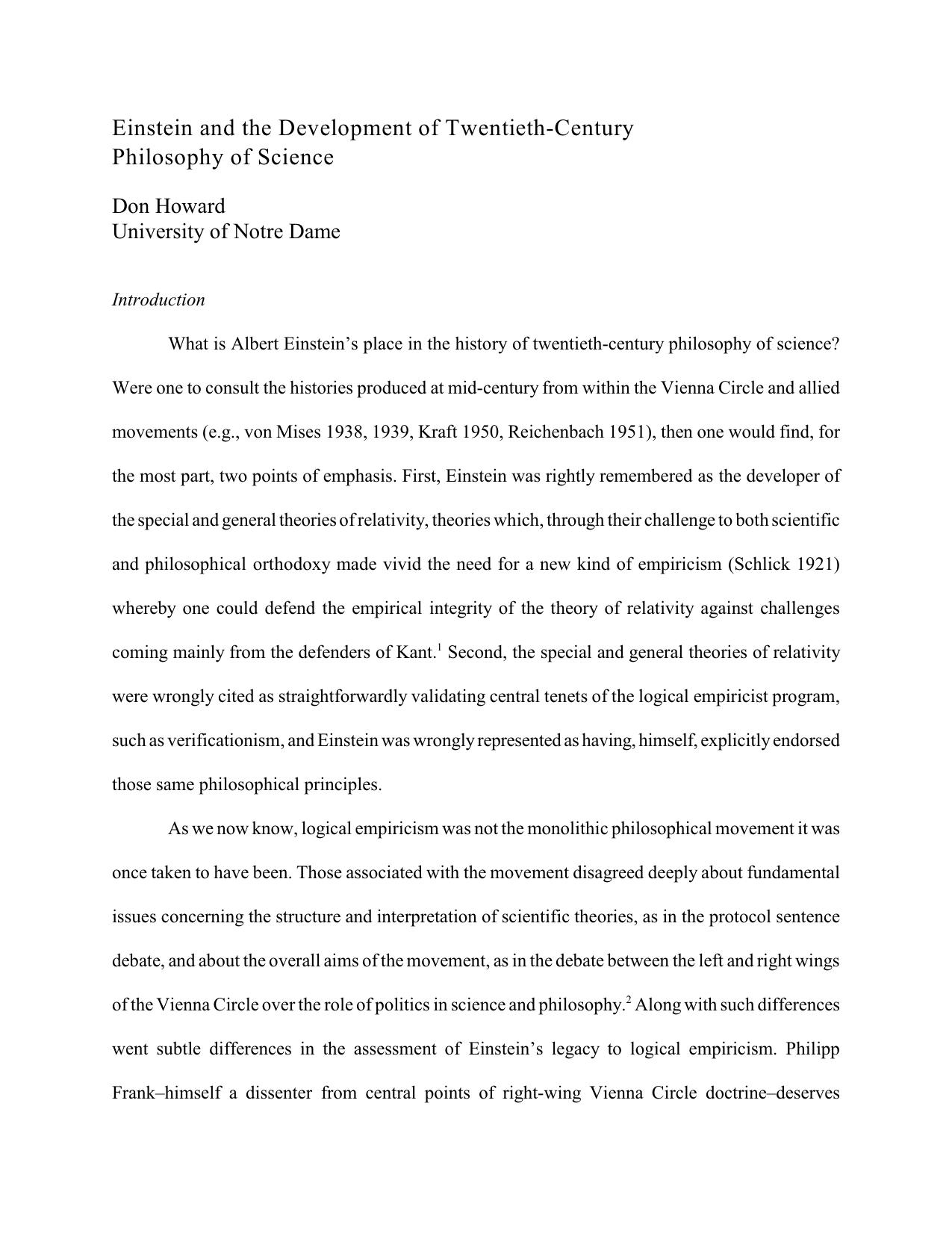 Einstein and the philosophy of science - Paper