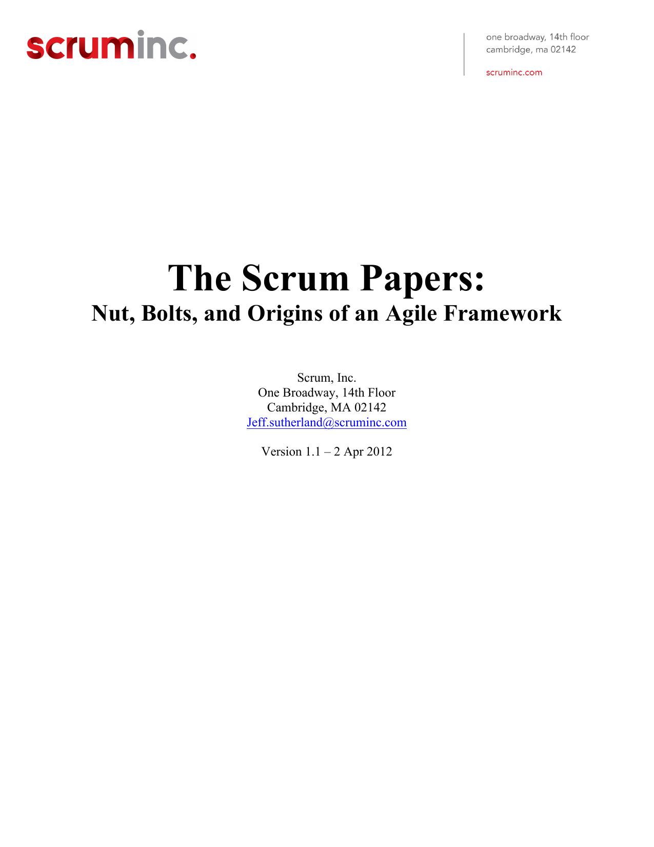 The Scrum Papers - Nut, Bolts, and Origins of an Agile Framework