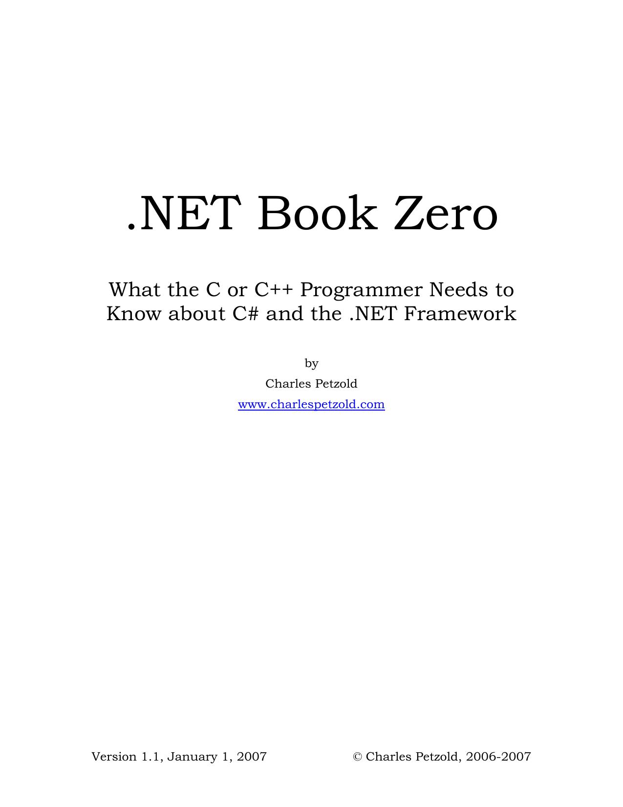 .NET Book Zero