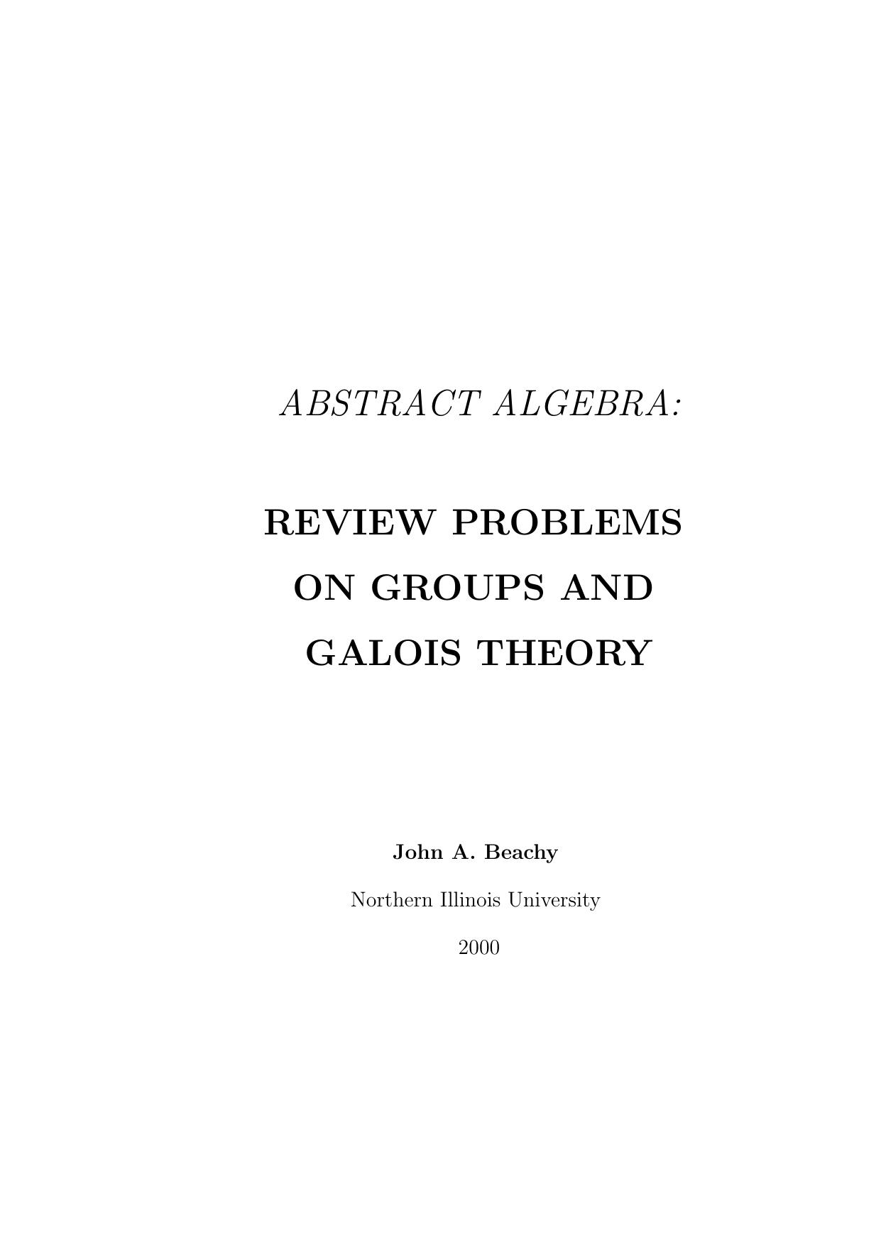 Abstract Algebra: with a Concrete Introduction