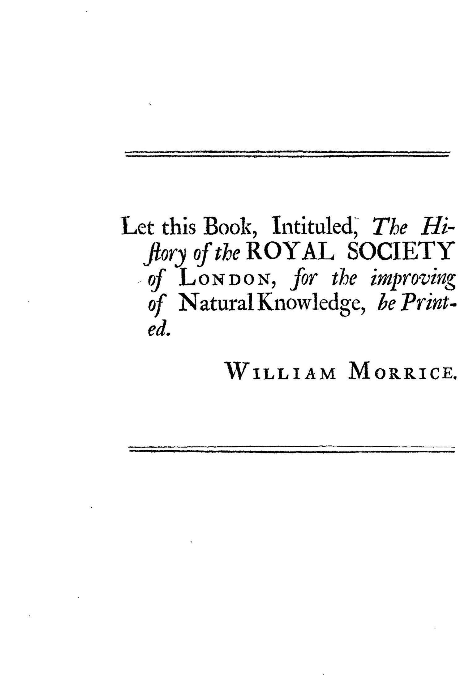 The History of the Royal Society of London