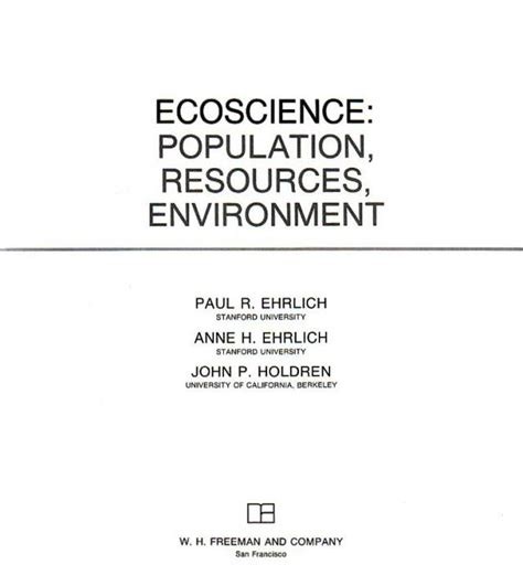Ecoscience: Population, Resources, Environment