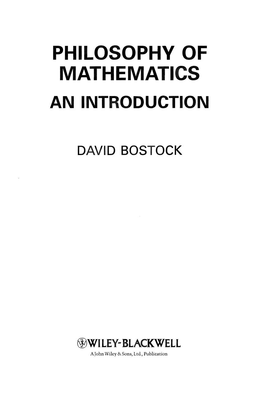 Philosophy of Mathematics: An Introduction