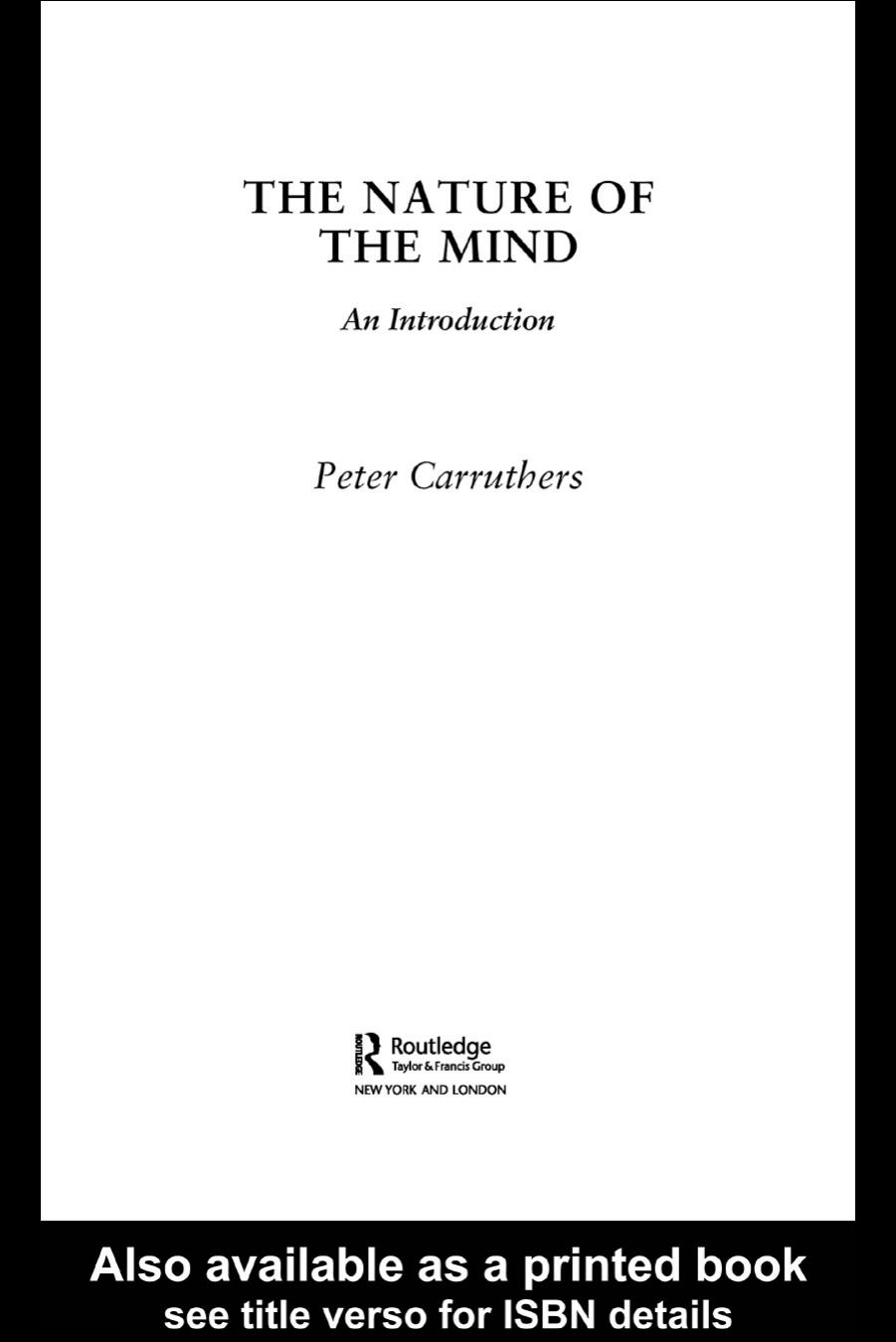 The Nature of the Mind: An Introduction