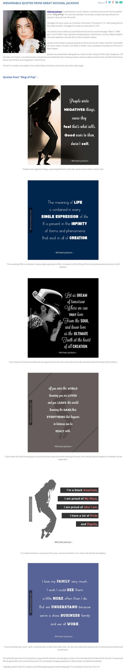 Memorable Quotes From Great Michael Jackson