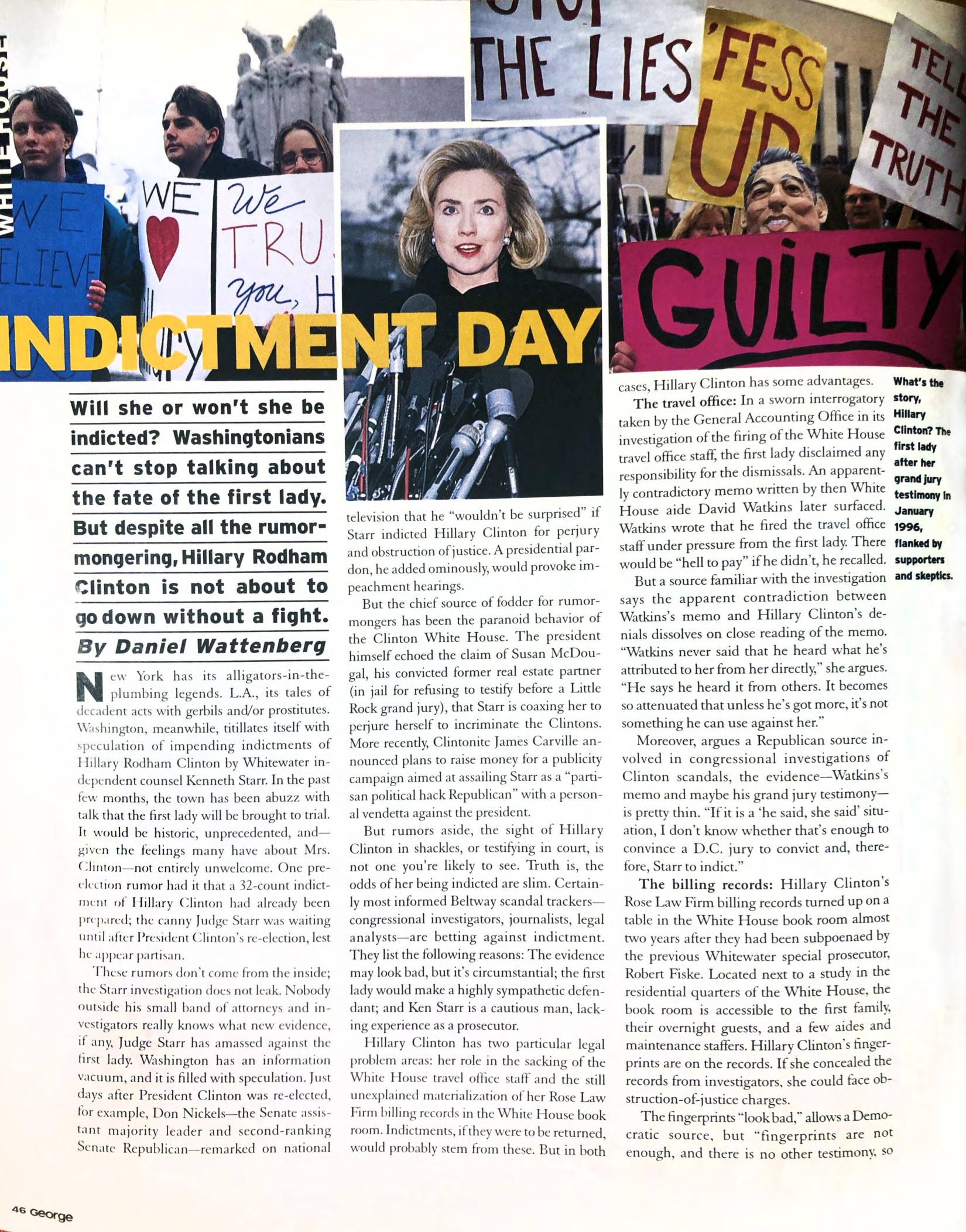 George Magazine - Indictment Day Hillary Clinton  February1997