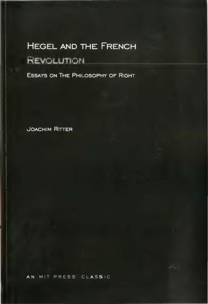 Hegel and the French Revolution: Essays on the Philosophy of Right