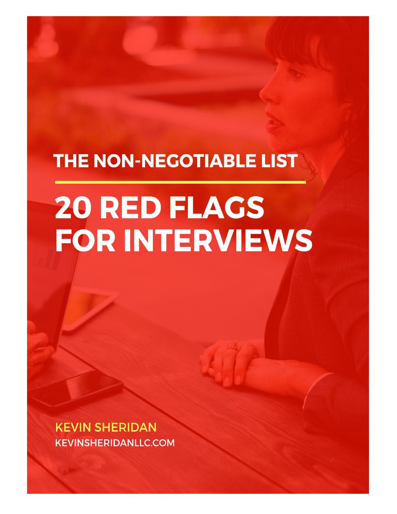 The Non-Negotialble List - 20 Red Flags for Interviews