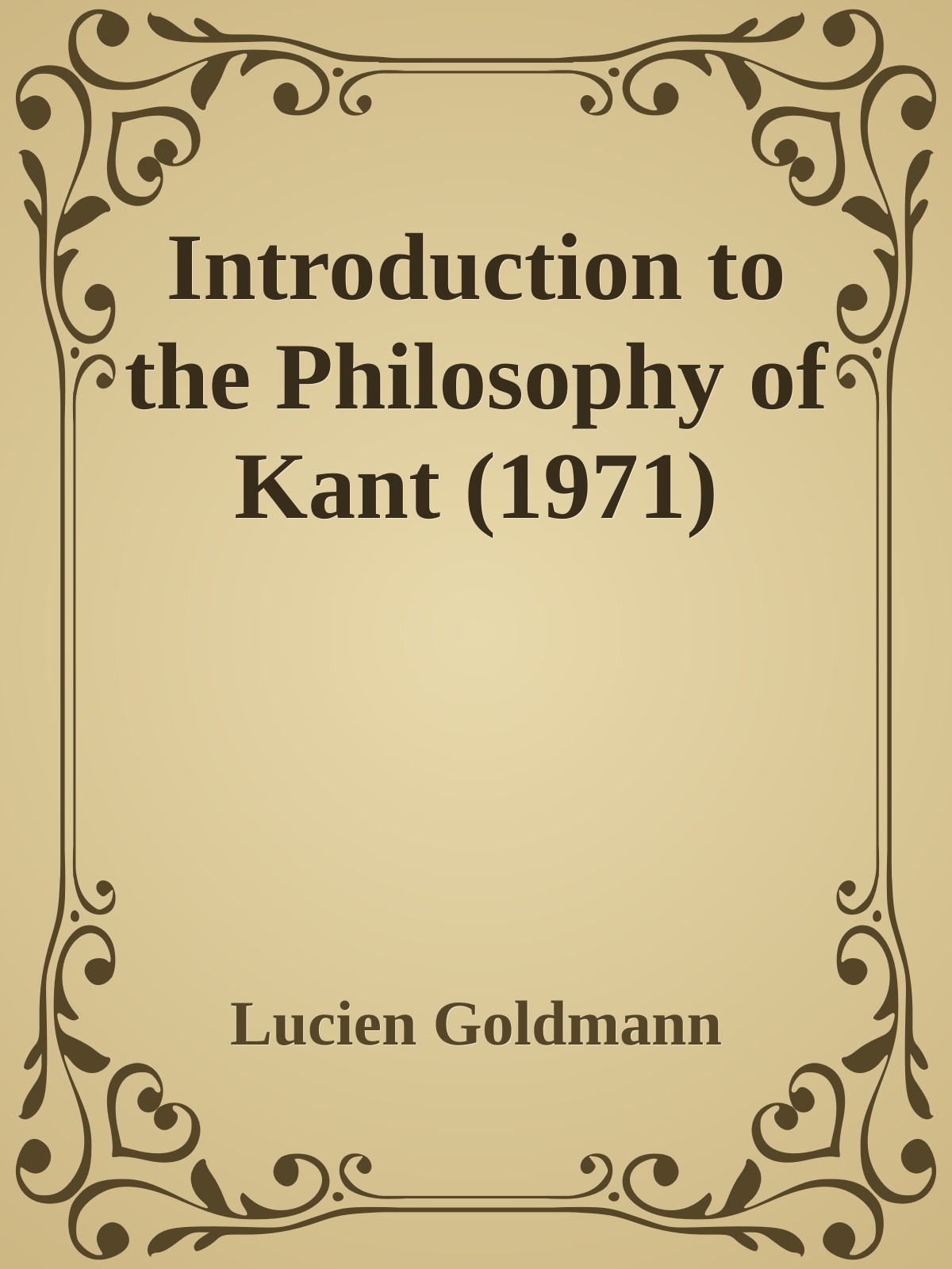 Introduction to the Philosophy of Kant (1971)