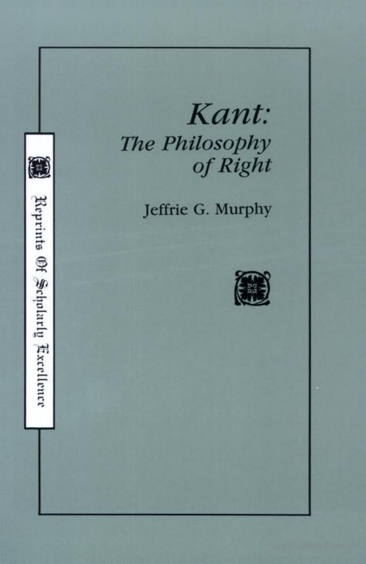 Kant: The Philosophy of Right