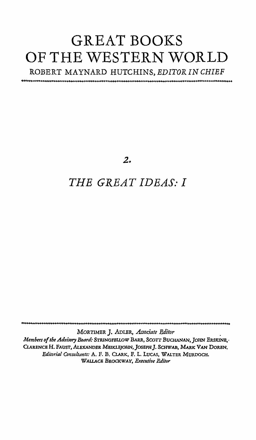 A Syntopicon An Index to The Great Ideas