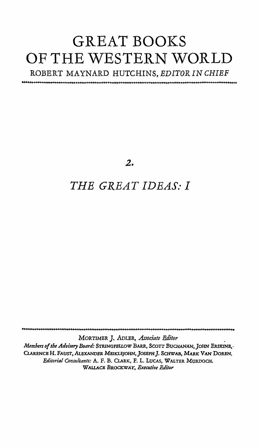 A Synopticon An Index to the Great Ideas