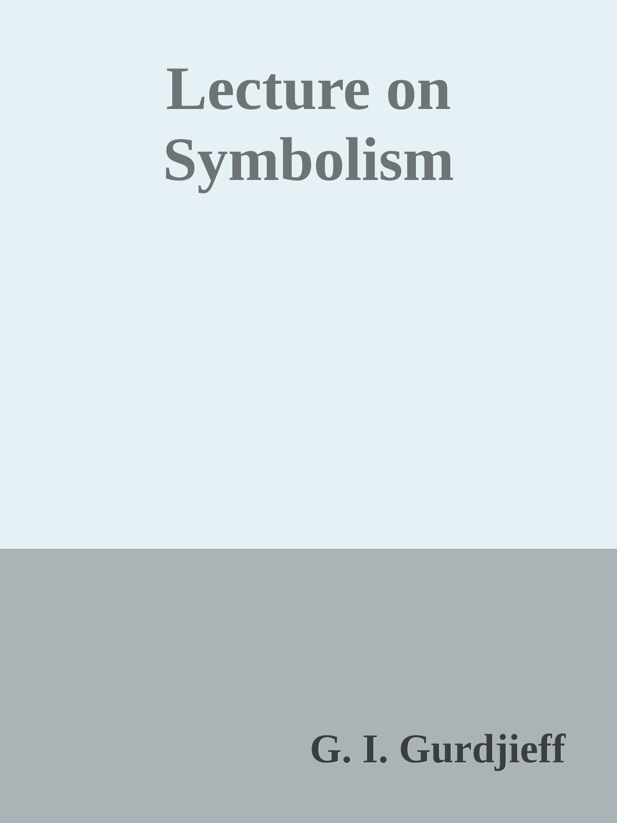 Lecture on Symbolism