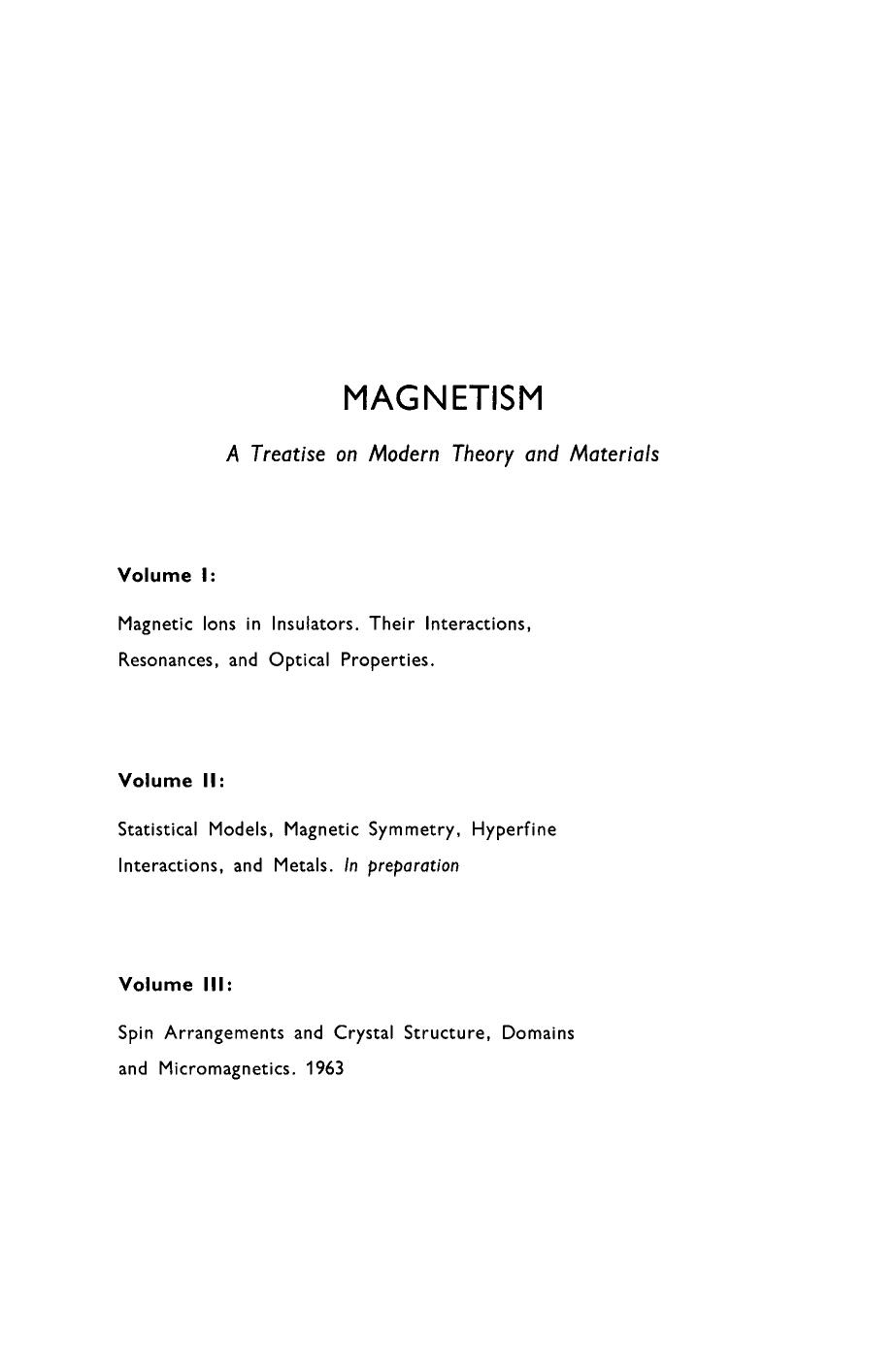 Magnetism Volume 1